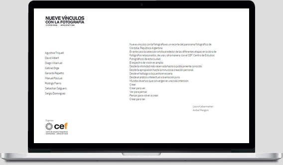 Nueve Vínculos con la Fotografía - Web Desktop